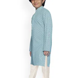 SG YUVRAJ Boys Embroidered Regular Sequinned Kurta with Pyjamas image 3