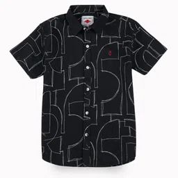 Gini and Jony Boys Comfort Fit Abstract Printed Spread Collar Cotton Casual Shirt-26