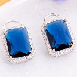 Manikya Women Square Studs American Diamond Earrings-picture-12