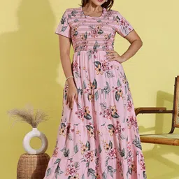 9shines Label Printed Maxi Nightdress-image-96