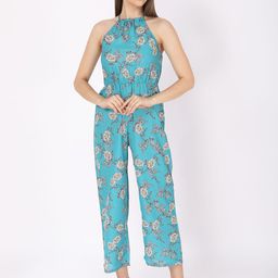JAKANARY Women Halter Neck Printed Basic Jumpsuit-image-80