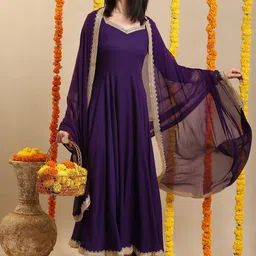 KALINI Sequinned Kurta with Trouser & Dupatta-25