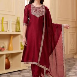 MOJILAA Women Ethnic Motifs Printed Regular Kurta with Trousers & With Dupatta-picture-15