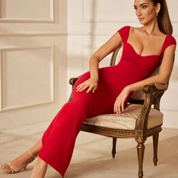 TRAQUILA Bodycon Maxi Dress-image-62