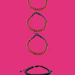 Dynamic Retail Global Men Set of 4 Beaded Stainless Steel Wraparound Bracelet-image-52