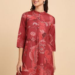 HERE&NOW Women Floral Printed Linen Kurta-picture-19