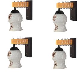 SOMIL Brown Glass Cylinder Printed Wall Lamps-image-93