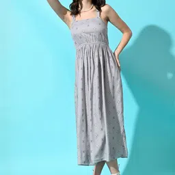 SMERA MART Print A-Line Maxi Dress-image-22