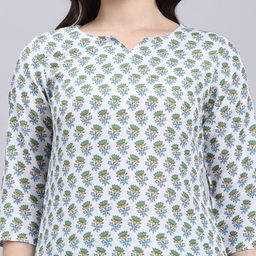 Anouk Rustic Floral Printed Notch Neck Kurta With Trousers & Dupatta image 4