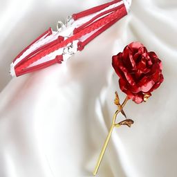UNIVERSITY TRENDZLove Heart Bracelet & Red Rose Gift Set-32