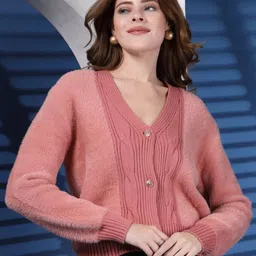 Juelle Women Front-Open Woollen Cardigan-image-83