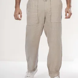 Celio Men Linen Regular Fit Trousers-image-66