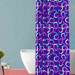 ArtzFolio Blue & White Printed Waterproof Shower Curtain-image-91