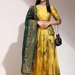 DIVASTRI Semi-Stitched Lehenga & Unstitched Blouse With Dupatta-14