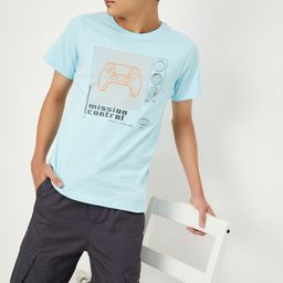 max Boys Printed Raw Edge T-shirt-image-61