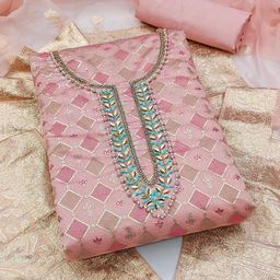 HERE&NOW Embellished Modal Silk Unstitched Dress Material-image-36