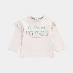 mothercare Girls Typography Printed Pure Cotton Applique Cotton Casual Top-image-74