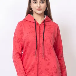 Cheribell Women Printed Hooded Sweatshirt-image-60