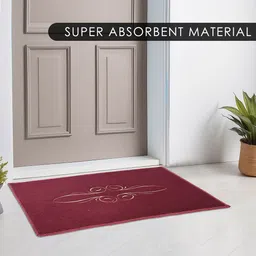Kuber Industries Maroon 2 Pieces Anti-Skid Doormats image 4