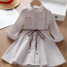INCLUD Girls Striped Cotton Shirt Dress-image-47