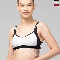 CKARFE Women Pack of 3 Full Coverage Non Padded Sports Bra-24