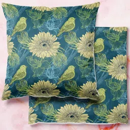 ArtzFolio Multicoloured Set of 2 Velvet Square Cushion Covers-9