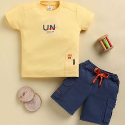 KIDZELLO Boys Printed Round Neck Pure Cotton T-shirt With Shorts-image-58