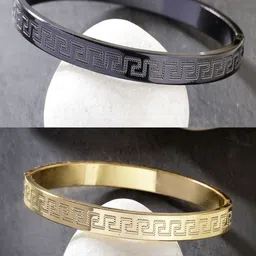 The Roadster Lifestyle Co Men Set Of 2 Rhodium-Plated Kada Bracelet-image-88