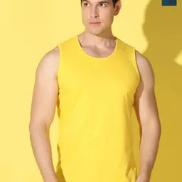 WOOSTRO 2-Pcs Odour-Free Combed Cotton Innerwear Vests VWS26(PLAIN YELLOW)(ALONE PEACOCK)-image-98