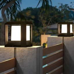 GAUVIK Grey & White 2 Pieces Waterproof Rust Resistant Outdoor Gate Lamp-18