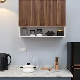 SPYDER CRAFT White & Brown 3 Door Matte Finish Wall Mounted Storage Cabinet-picture-3