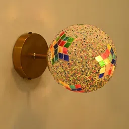 SOMIL Multicoloured Printed Glass Cylinder Shaped Wall Lamp-image-29