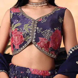 FABPIXEL Embroidered Sequinned Semi-Stitched Lehenga & Unstitched Blouse With Dupatta image 5