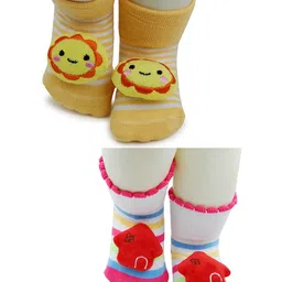 NESKA MODA Kids-Unisex Set Of 2 Ankle Length Cotton Socks-62