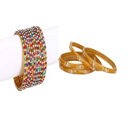 SOMIL Set Of 16 Multi Alloy Artificial Stones and Beads Antique Bangles-image-60
