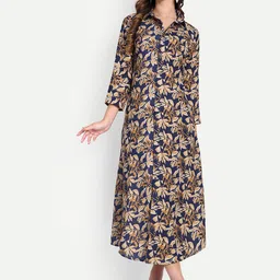 TILISM Women Floral Printed A-Line Midi Dress-image-55