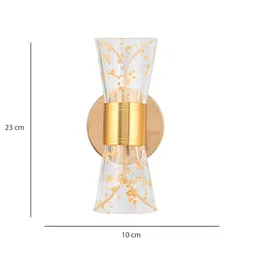 GAUVIK Gold-Toned Printed Acrylic Abstract 3 Different Color Mode Changing Led Wall Lamp image 3