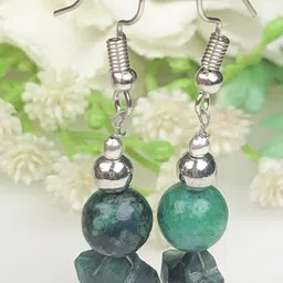 Hamdmade Gemstone Ruby Ziosite Earrings For-image-6