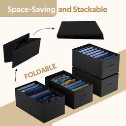 Kuber Industries Black Set of 6 Regular Drawer Organiser Organisers image 5