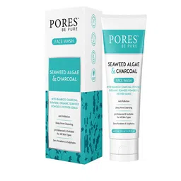 PORES Be Pure Set Of 2 Seaweed Algae & Charcoal Face Wash - 100ml Each image 3