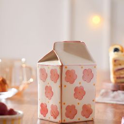 THE INDIAN ROSE Pink & White Printed Abstract-Shaped Flower Vase-39