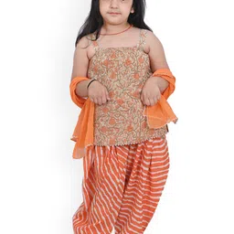 Cloth Bites Girls Floral Printed Regular Pure Cotton Kurti with Patiala-picture-45