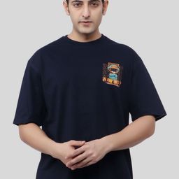 WILD ELEPHANT Men Graphic Printed Round Neck Cotton Oversized T-shirt-image-83