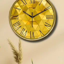 RANDOM Yellow & Black Printed Traditional Wall Clock-image-10