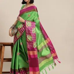 DIVASTRI Ethnic Motifs Embroidered Banarasi Saree-picture-27