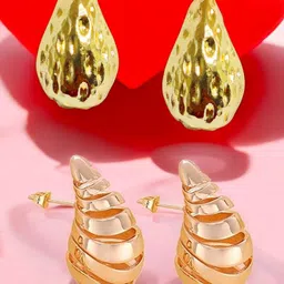 OOMPH Set of 2 Teardrop Shaped Studs-15
