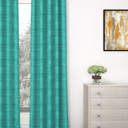 Story@home Turquoise Blue Black Out Long Door Curtain-picture-3