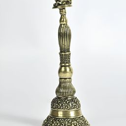 Exotic India Gold-Toned & Black Nandi Brass Pooja Bell-image-33