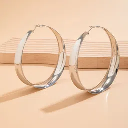 StyleCast x Revolte Silver-Plated Circular Hoop Earrings-37