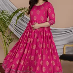 Women Fit and Flare Pink Midi/Calf Length Dress-image-62